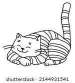 A Drawing Of A Funny Striped...