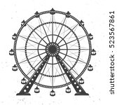 Ferris Wheel Vector Monochrome...