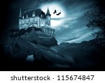 Halloween Castle With Moon ...