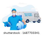 delivery man in medical... | Shutterstock .eps vector #1687703341