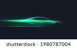 green neon glowing in the dark... | Shutterstock .eps vector #1980787004