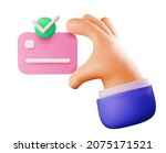 cartoon hand using credit card... | Shutterstock .eps vector #2075171521