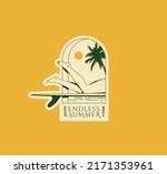 summer vacation surfing logo or ... | Shutterstock .eps vector #2171353961