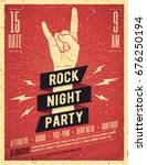 Rock Night Party Poster. Flyer. ...
