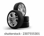 Car tires isolated on white...