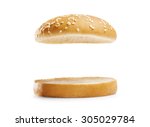 burger bread isolated on white  background.