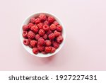 Fresh Raspberries In White Bowl ...