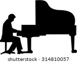 Grand Piano Player Silhouette