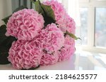 Bouquet Of Pink Hydrangeas In A ...