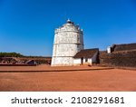 Small photo of Fort Aguada - North Goa is a Portuguese fort of the seventeenth century, standing in Goa, India, on the beach of Sinkerim. 2020.