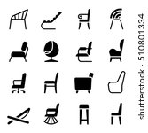 Chair Icon Set In Side View