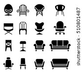 Chair Icon Set In Front View