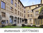 Small photo of Limoges, France - November 09 2019: The Cour du Temple (English: Courtyard of the Temple) is a public courtyard of the seventeenth century, located in the city center.