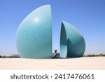Iraqi martyr monument with blue ...