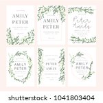 wedding invitation card green... | Shutterstock .eps vector #1041803404
