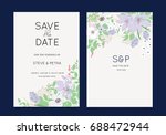 wedding invitation card template | Shutterstock .eps vector #688472944