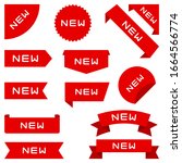 set of ribbons  labels  banners.... | Shutterstock .eps vector #1664566774