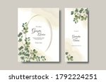 eucalyptus wedding invitation... | Shutterstock .eps vector #1792224251