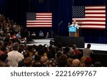 Small photo of Las Vegas, NV, USA, Nov. 1, 2022: Barack Obama campaigns for Gov. Steve Sisolak and Sen. Catherine Cortez Masto at Cheyenne High School.