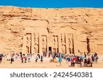 Small photo of Abu Simbel, Small Temple of Queen Nefertari, carved into the rock. Nubia, Egypt - October 19, 2023