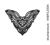 vector floral neckline design... | Shutterstock .eps vector #448912504