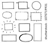 hand drawn set of simple frame... | Shutterstock .eps vector #1070719931