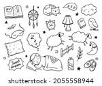sleep  relax time  dream night... | Shutterstock .eps vector #2055558944