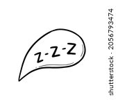 zzz doodle comic speech bubble. ... | Shutterstock .eps vector #2056793474