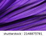 Small photo of Background texture: purple silk fabric. Transparent lavender pleated tissue, lilac textile with folds. Delicate chiffon clothing, 3d abstract violet waves. Very peri