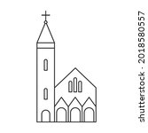 Church Vector Outline Icon....
