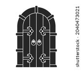 Medieval Door Vector Black Icon....