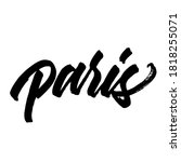paris. handwritten city name.... | Shutterstock .eps vector #1818255071