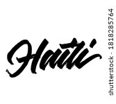 haiti. handwritten city name.... | Shutterstock .eps vector #1818285764