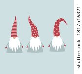 merry christmas cute gnomes in... | Shutterstock .eps vector #1817516321