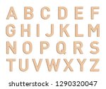 Wooden Font Letter Elements Set ...