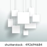 vector 3d blank white square... | Shutterstock .eps vector #492694684
