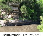 Sandstone and Limestone Cliff along Apple River at Apple Canyon State Park