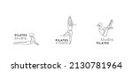 pilates studio logo set.... | Shutterstock .eps vector #2130781964