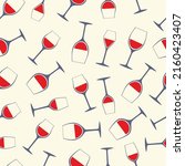 wine glasses seamless pattern.... | Shutterstock .eps vector #2160423407
