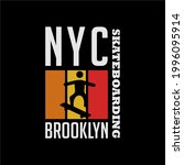 new york brooklyn skateboarding ... | Shutterstock .eps vector #1996095914