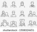 doctor and nurse line icons set.... | Shutterstock .eps vector #1508324651