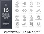 machine learning line icons.... | Shutterstock .eps vector #1543257794