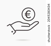 donation outline icon on white... | Shutterstock .eps vector #2045283434
