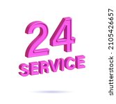 24 hours service icon. simple... | Shutterstock . vector #2105426657