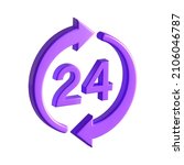 24 hours service icon. simple... | Shutterstock . vector #2106046787