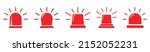 emergency red siren icon set.... | Shutterstock .eps vector #2152052231