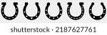 horseshoe icon set. luck symbol....