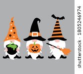 halloween gnome t shirt design... | Shutterstock .eps vector #1805246974