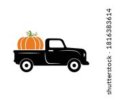 pumpkin truck vector  fall... | Shutterstock .eps vector #1816383614
