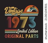 1973 vintage retro t shirt design, vector, black background